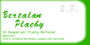 bertalan plachy business card